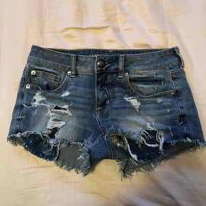 Distressed Denim Shorts